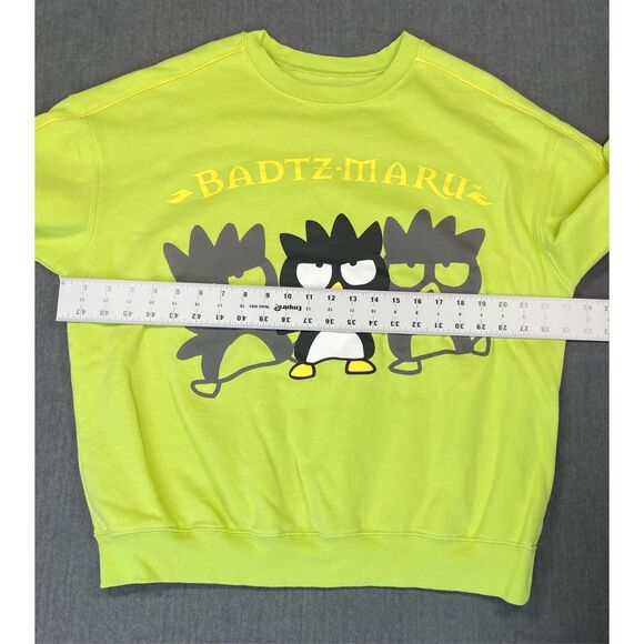 Sanrio Badtz Maru Sweatshirt Women XL Green Kawaii 90s Y2K Streetwear Anime - Picture 4 of 7